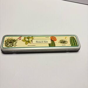 Cavallini & Co. Succulents Pencil Set Set of 10 Case Sharpener Pencils